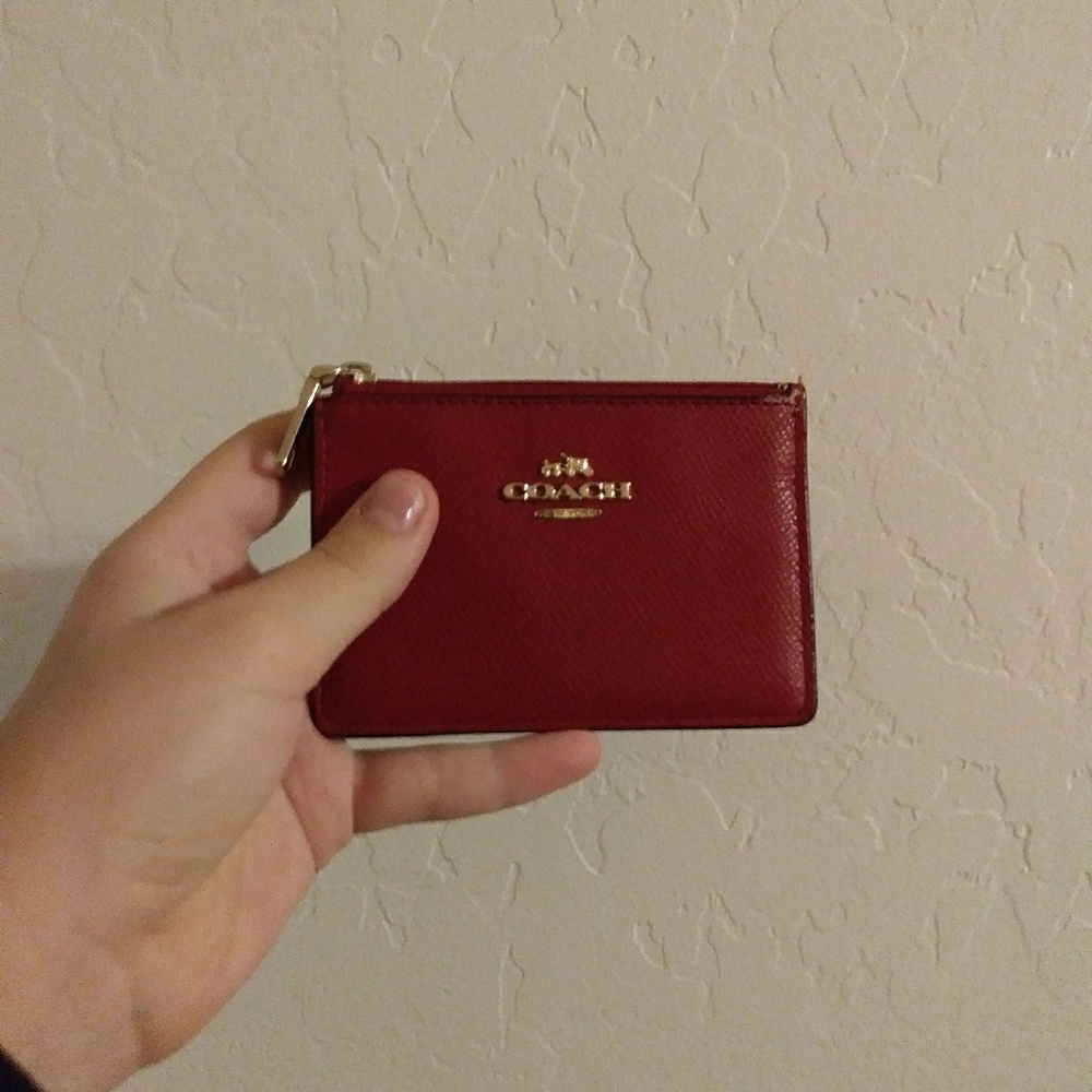 Coach red mini wallet